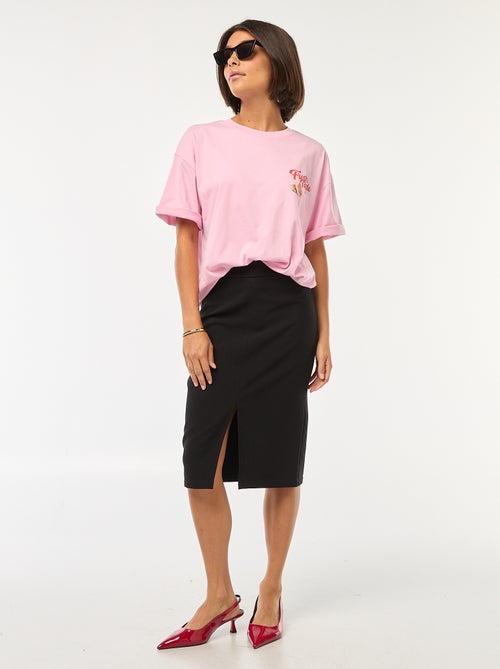 Wijde rok met hoge taille - Kiabi
