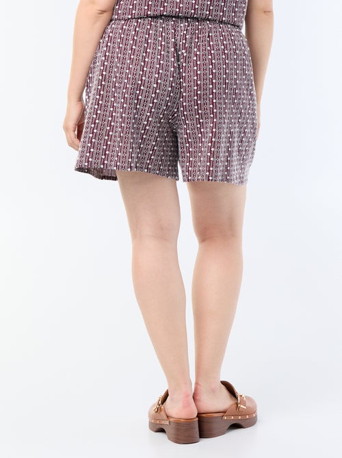 Wijde short met geborduurde prints - Kiabi