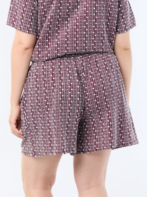 Wijde short met geborduurde prints - Kiabi