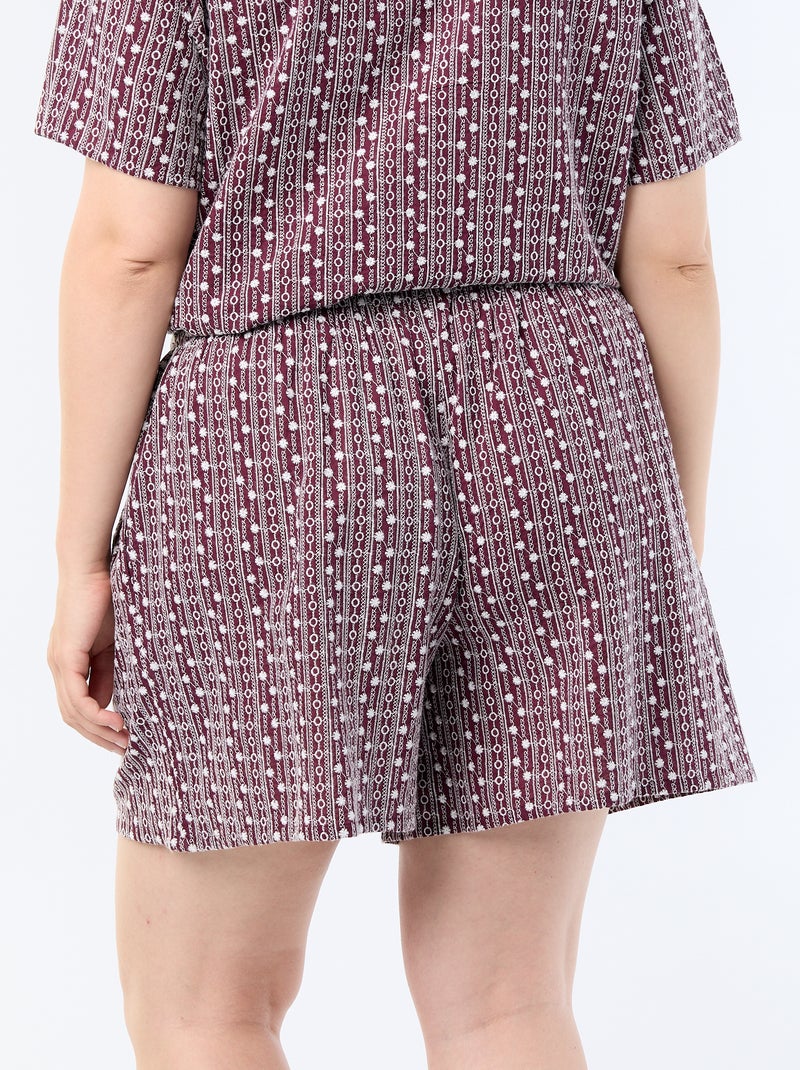 Wijde short met geborduurde prints Rose - Kiabi