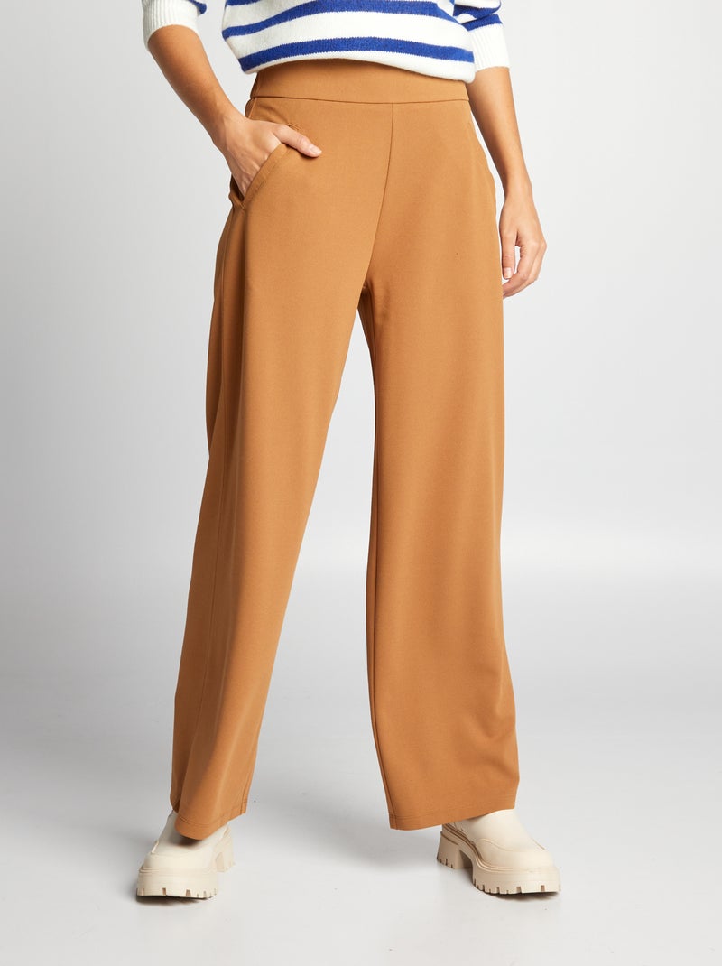 Wijde, soepelvallende broek 'JDY' BRUIN - Kiabi
