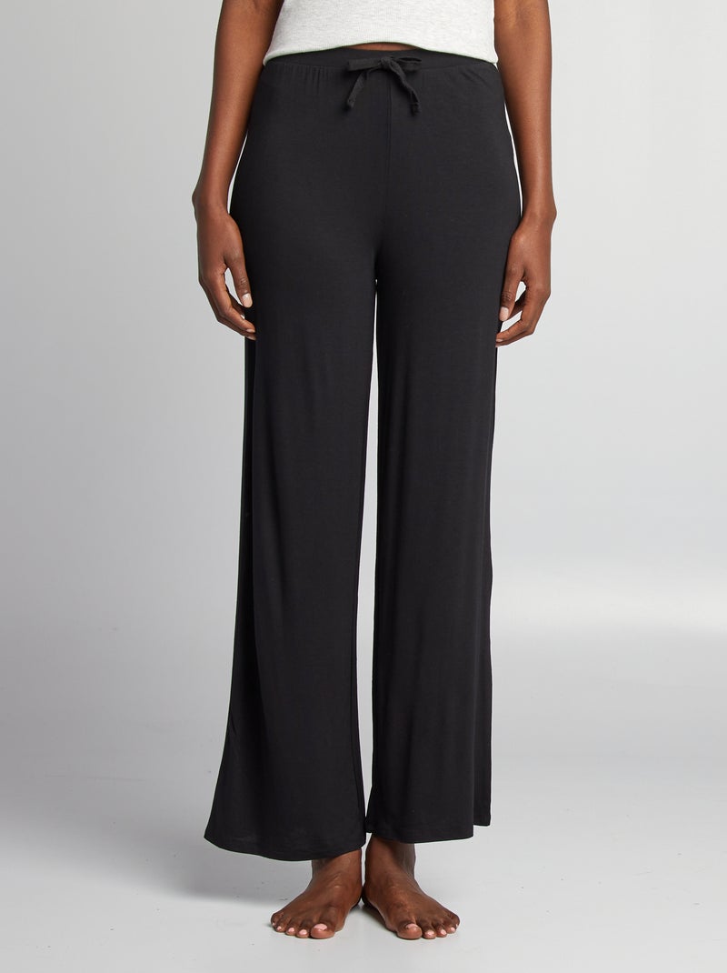 Wijde, soepelvallende pyjamabroek zwart - Kiabi