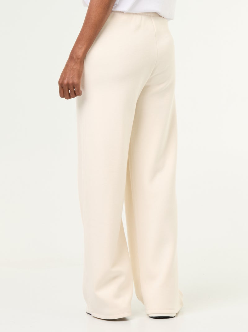 Wijde soft touch-broek Biege - Kiabi