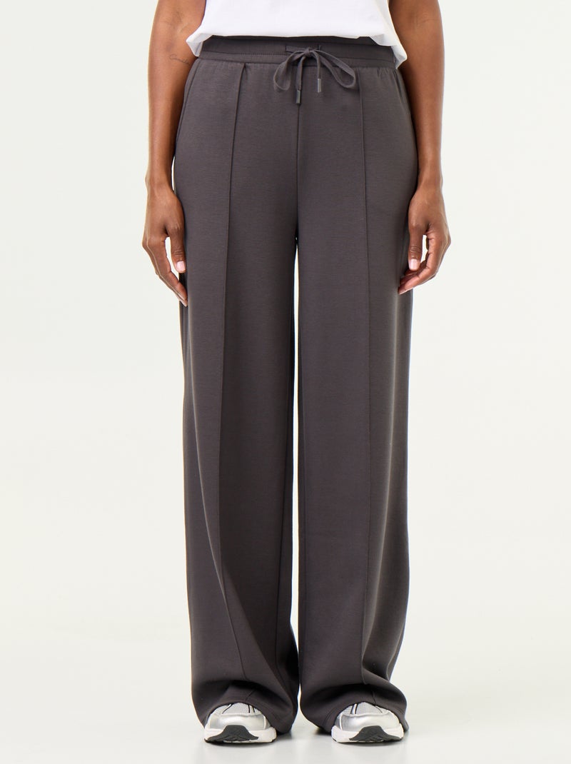 Wijde soft touch-broek Donkergrijs / Antraciet - Kiabi