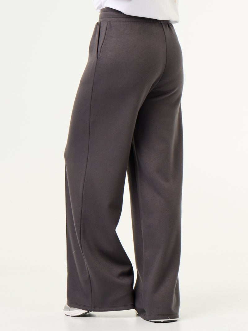Wijde soft touch-broek Donkergrijs / Antraciet - Kiabi