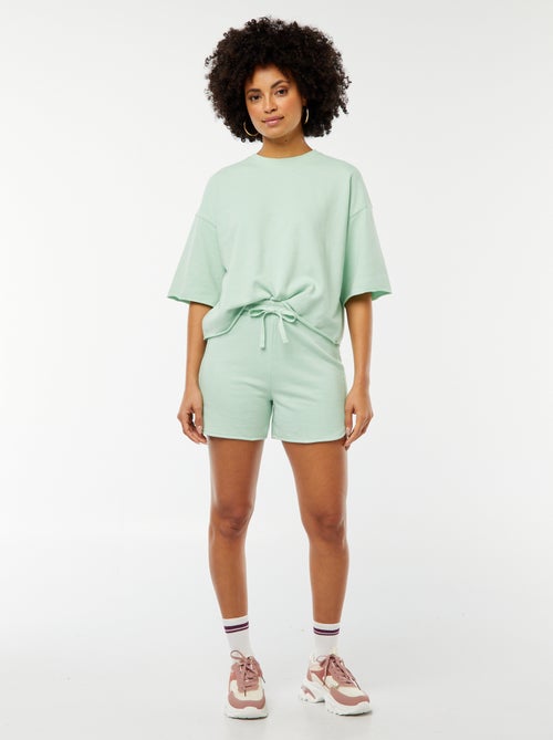 Wijde sweater met korte mouwen - Kiabi