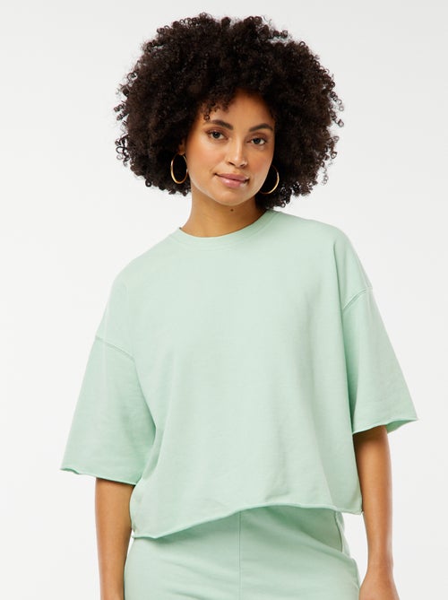 Wijde sweater met korte mouwen - Kiabi