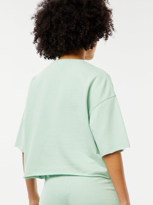 Wijde sweater met korte mouwen - Kiabi