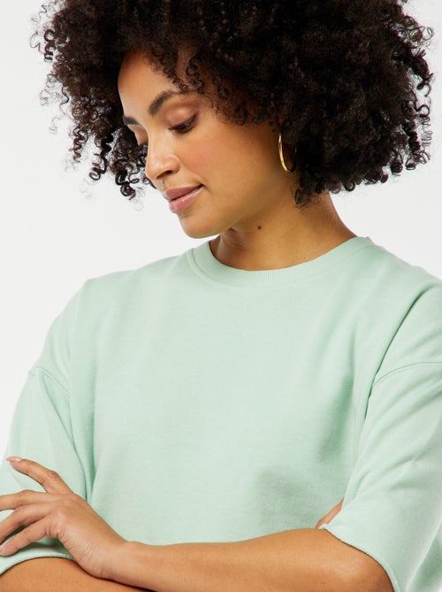 Wijde sweater met korte mouwen - Kiabi