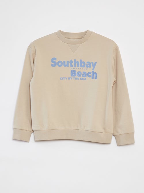 Wijde sweater met lange mouw met print - Kiabi