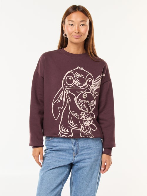 Wijde sweater met 'Stitch'-print - Kiabi