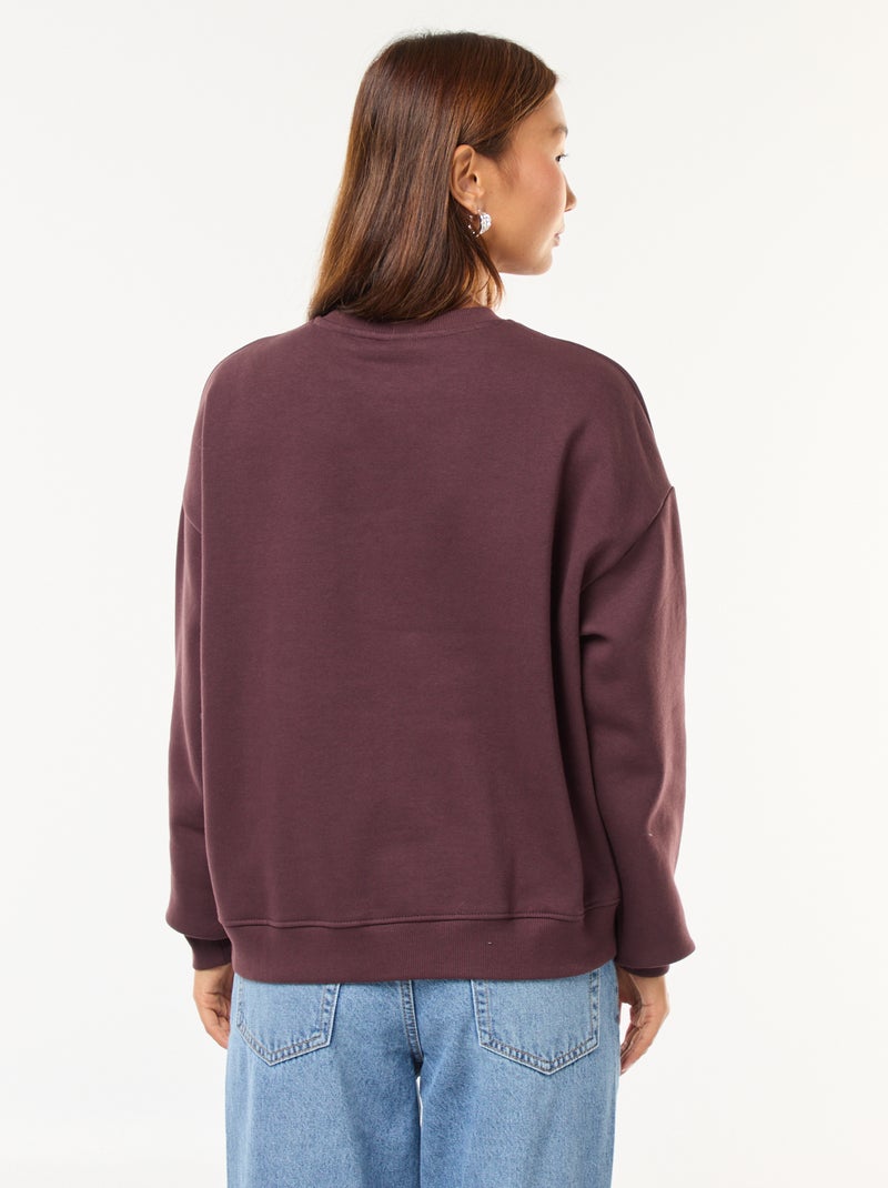 Wijde sweater met 'Stitch'-print Bruin - Kiabi