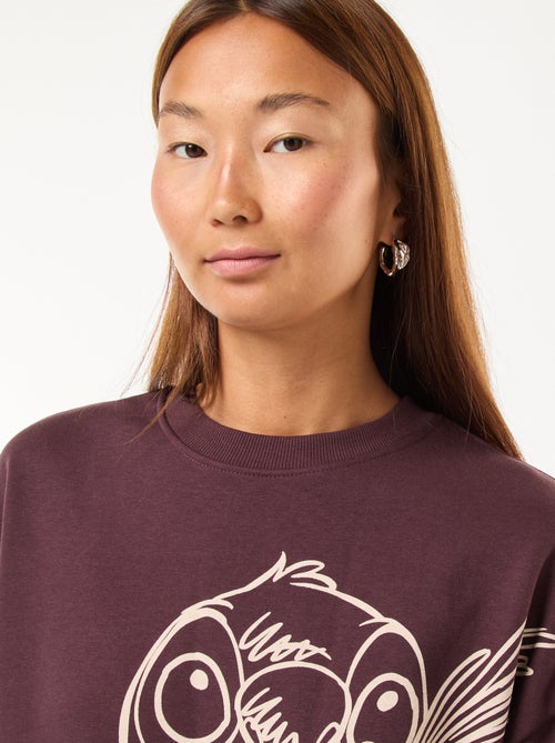 Wijde sweater met 'Stitch'-print - Kiabi