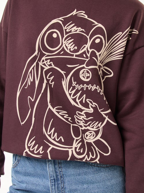 Wijde sweater met 'Stitch'-print - Kiabi