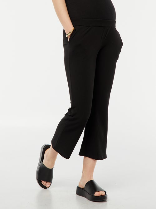 Wijde zwangerschapsbroek van effen milanotricot - Kiabi
