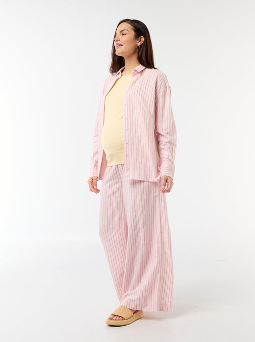 Wijde zwangerschapsbroek van linnenmix - Kiabi