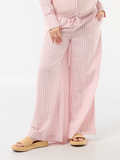 Wijde zwangerschapsbroek van linnenmix - Kiabi