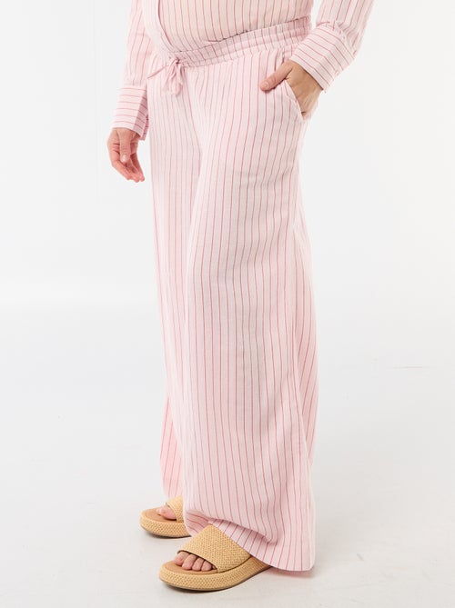 Wijde zwangerschapsbroek van linnenmix - Kiabi