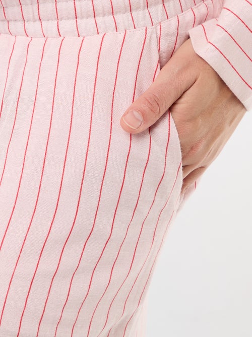 Wijde zwangerschapsbroek van linnenmix - Kiabi