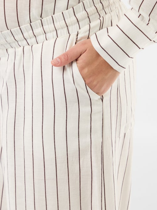 Wijde zwangerschapsbroek van linnenmix - Kiabi