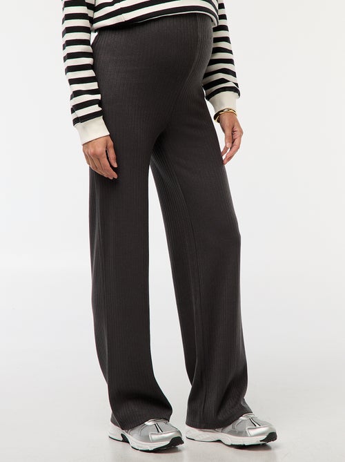 Wijde zwangerschapsbroek van ribstof - Kiabi