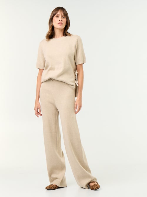 Wijde zwangerschapsbroek van ribtricot - Kiabi