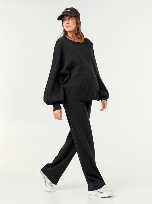 Wijde zwangerschapsbroek van ribtricot - Kiabi Wijde zwangerschapsbroek van ribtricot - Kiabi