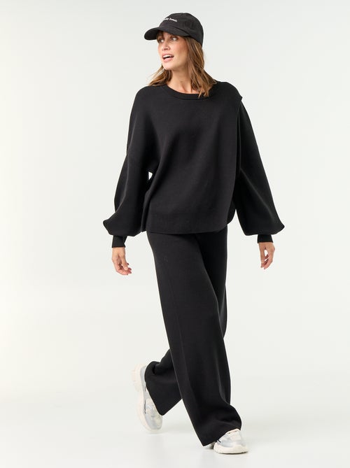 Wijde zwangerschapsbroek van ribtricot - Kiabi Wijde zwangerschapsbroek van ribtricot - Kiabi