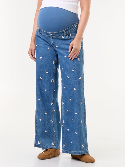 Wijde zwangerschapsjeans met motief - Kiabi Wijde zwangerschapsjeans met motief - Kiabi