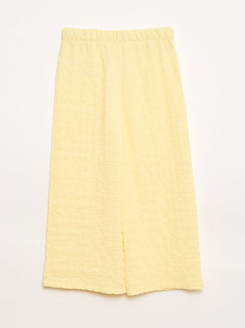 Wijdvallende broek van stretch tricot - Kiabi