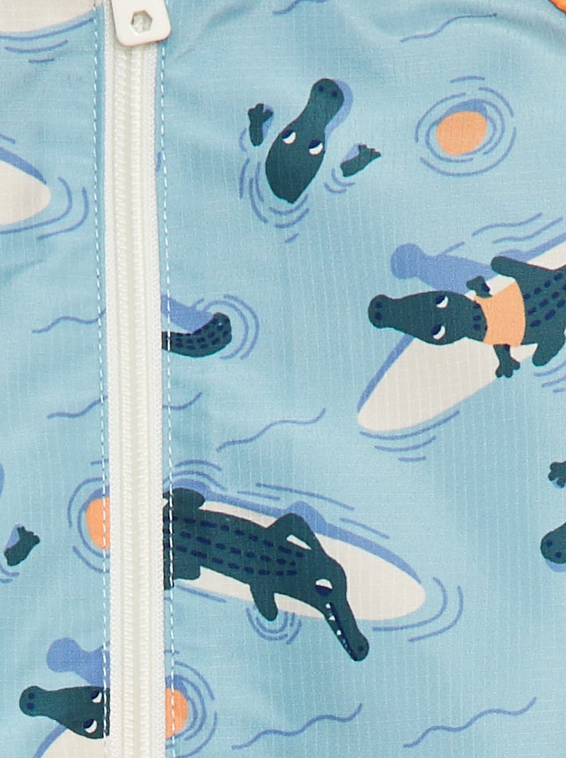 Windjack met capuchon BLAUW - Kiabi