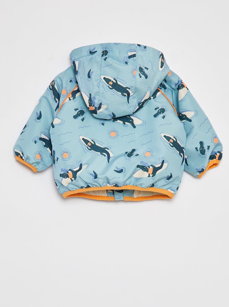 Windjack met capuchon BLAUW - Kiabi