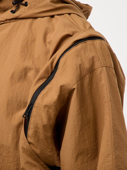 Windjack met capuchon en afneembare mouwen - Kiabi