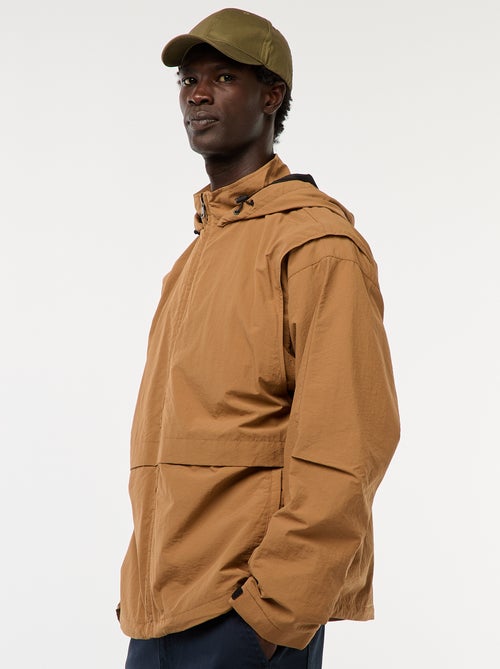 Windjack met capuchon en afneembare mouwen - Kiabi