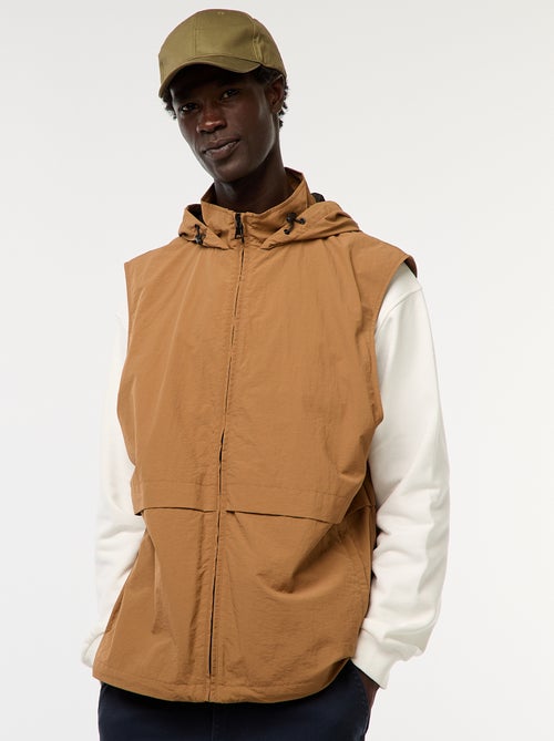 Windjack met capuchon en afneembare mouwen - Kiabi