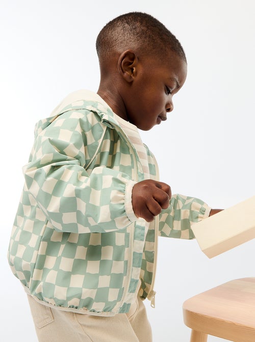 Windjas met capuchon en all-over print - Kiabi