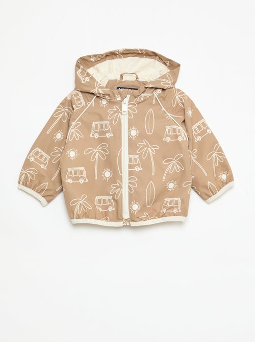 Windjas met capuchon en all-over print - Kiabi