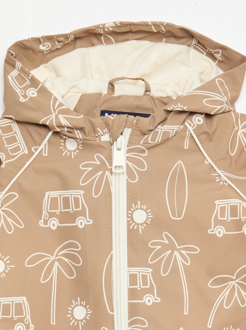 Windjas met capuchon en all-over print - Kiabi