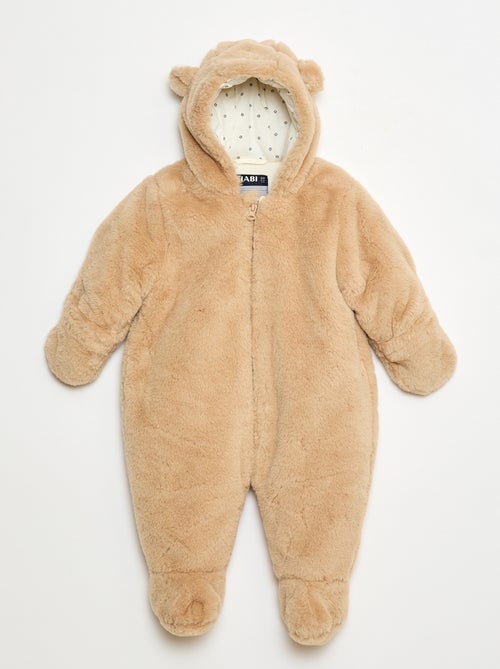 Winterpakje met capuchon met pluche-effect - Kiabi