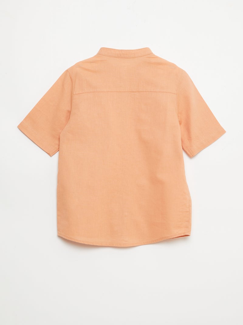 Wit katoenen hemdje Oranje - Kiabi