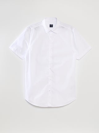 Wit overhemd met korte mouw