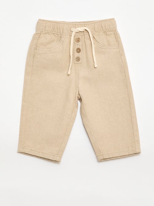 Witte broek met fijne streepjes - Kiabi