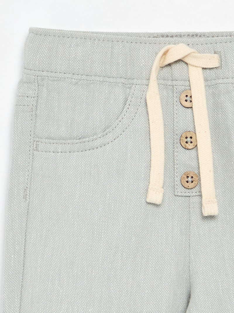 Witte broek met fijne streepjes Blauw - Kiabi