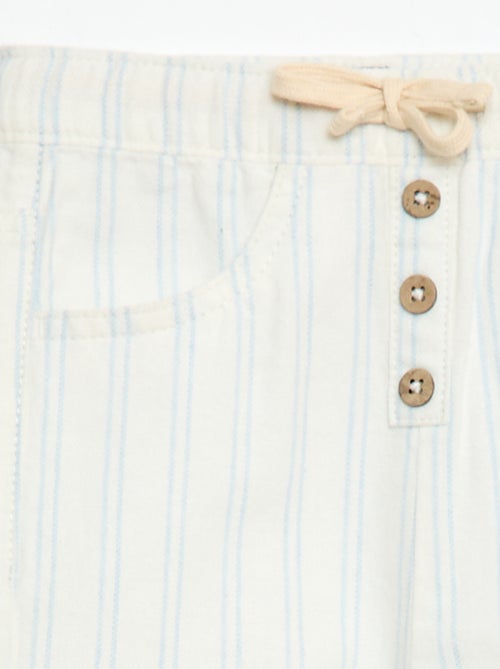 Witte broek met fijne streepjes - Kiabi