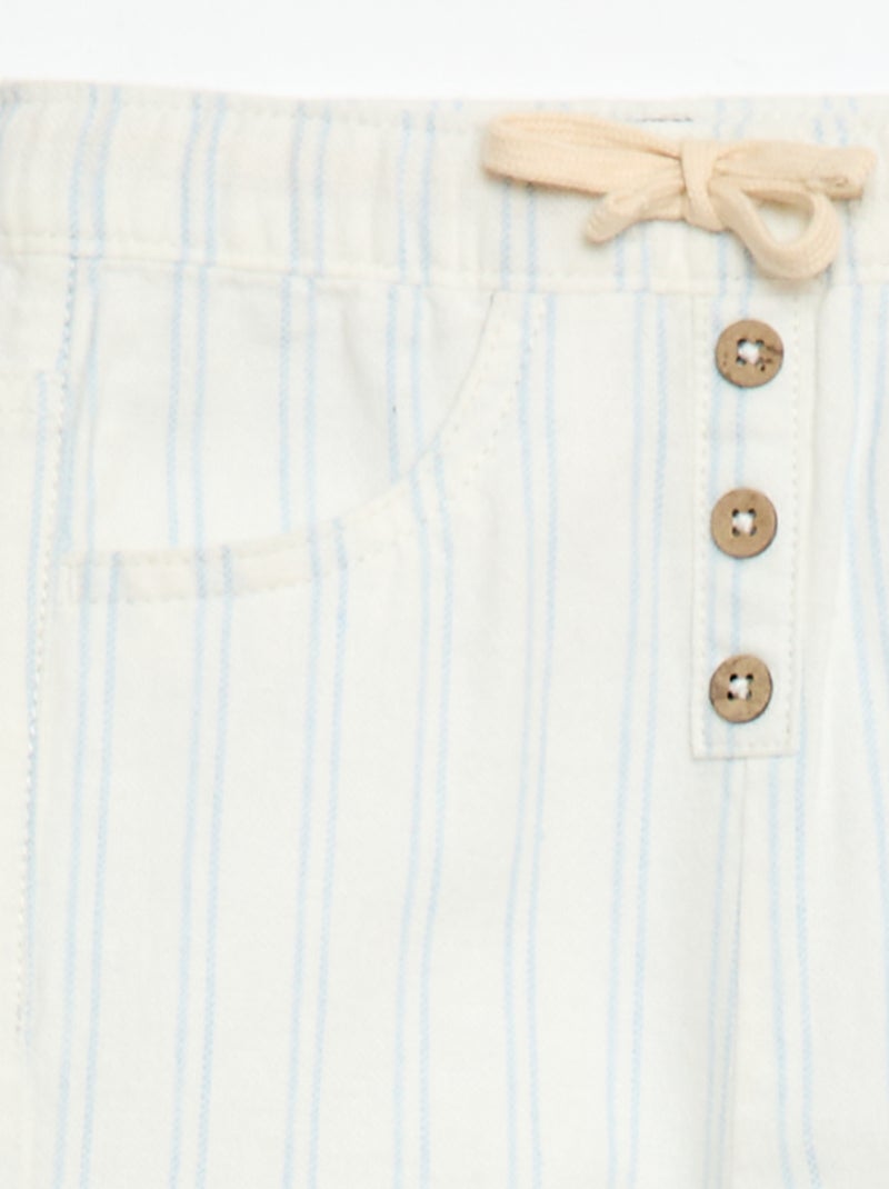 Witte broek met fijne streepjes Wit - Kiabi