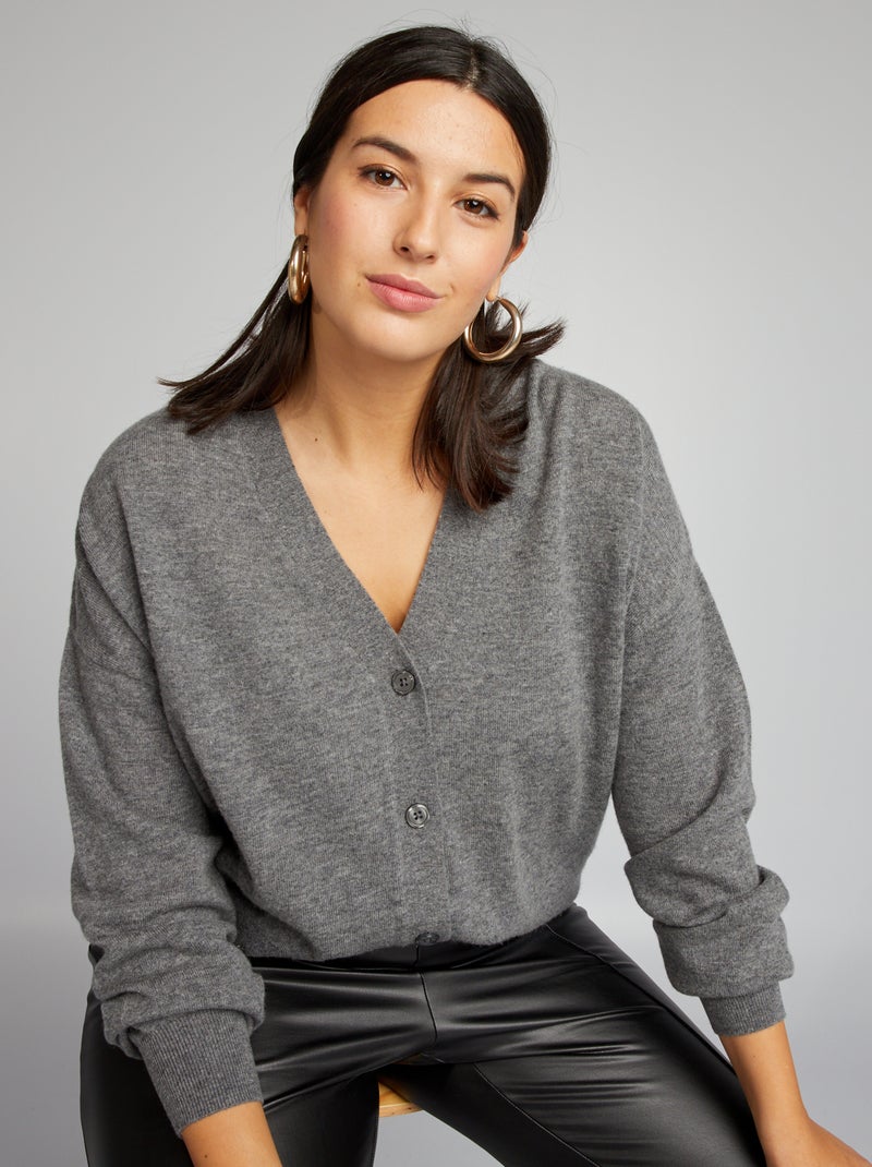 Wollen vest GRIJS - Kiabi
