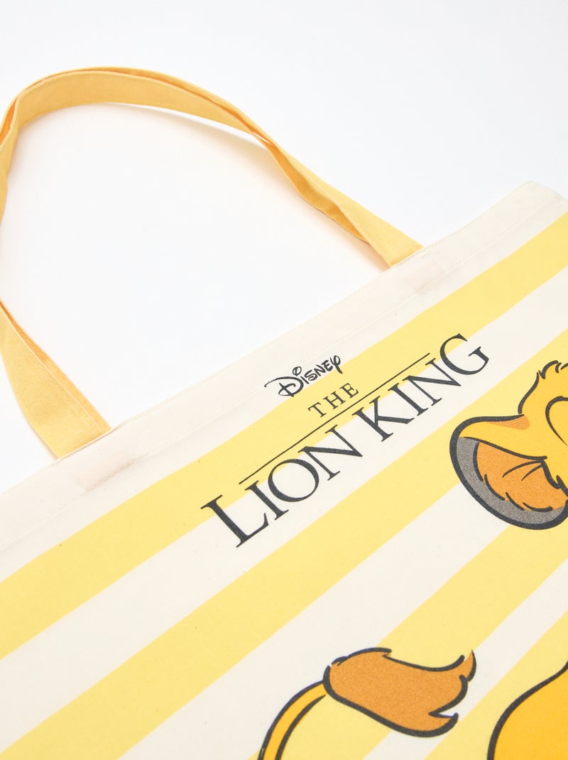 XL tote bag van stof met 'Simba' Biege - Kiabi