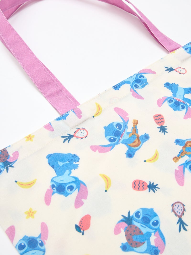 XL tote bag van stof met 'Simba'-print Biege - Kiabi