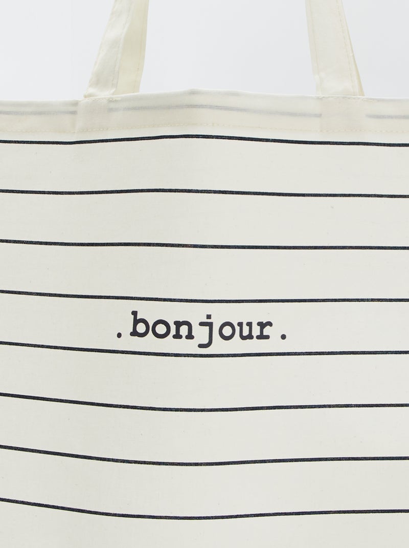 XXL totebag van stevige stof WIT - Kiabi