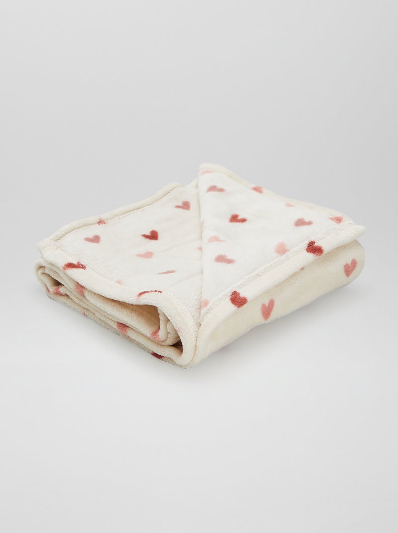 Zacht deken met print en fleece-effect ROSE - Kiabi